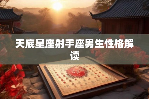 天底星座射手座男生性格解读