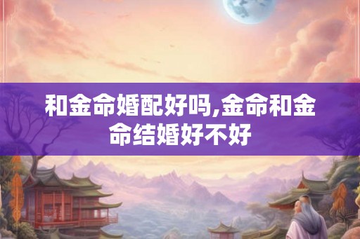 和金命婚配好吗,金命和金命结婚好不好