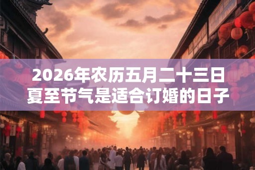 2026年农历五月二十三日夏至节气是适合订婚的日子？