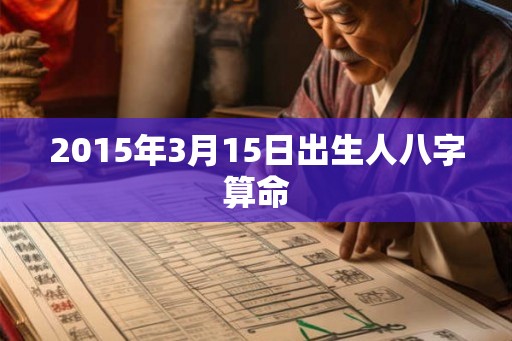 2015年3月15日出生人八字算命