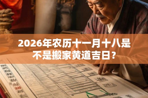 2026年农历十一月十八是不是搬家黄道吉日？