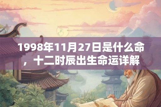 1998年11月27日是什么命，十二时辰出生命运详解