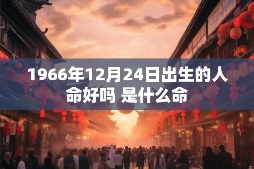 1966年12月24日出生的人命好吗 是什么命