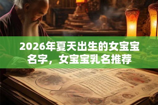 2026年夏天出生的女宝宝名字，女宝宝乳名推荐