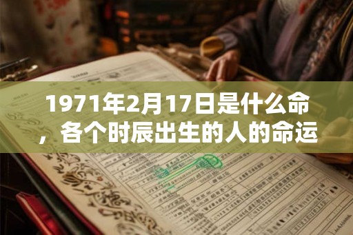 1971年2月17日是什么命，各个时辰出生的人的命运