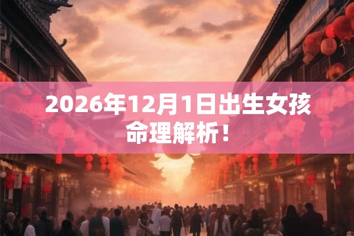 2026年12月1日出生女孩命理解析！