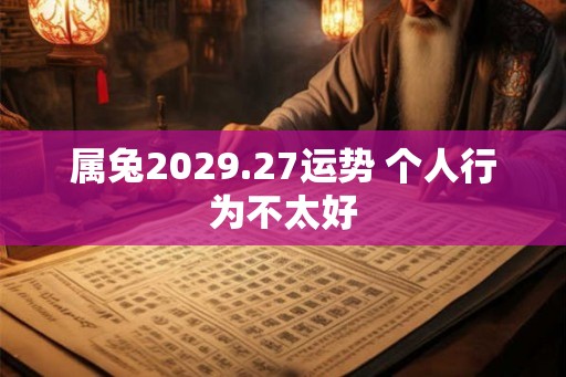 属兔2029.27运势 个人行为不太好