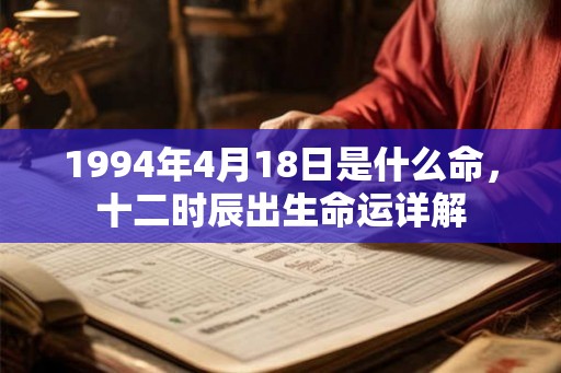 1994年4月18日是什么命，十二时辰出生命运详解
