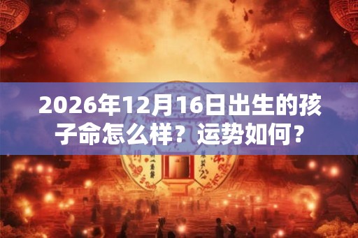 2026年12月16日出生的孩子命怎么样？运势如何？
