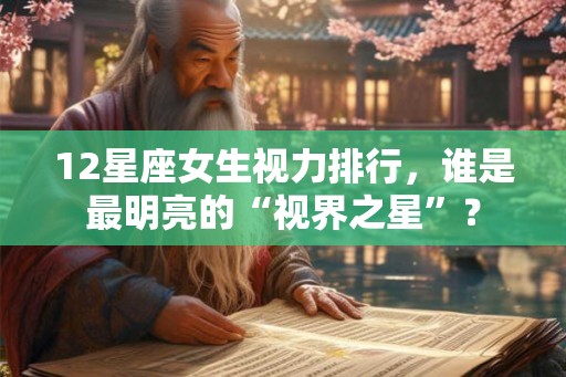12星座女生视力排行，谁是最明亮的“视界之星”？