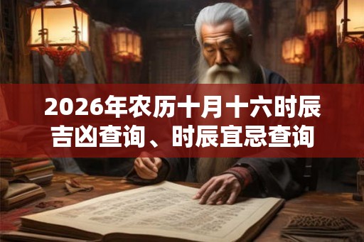 2026年农历十月十六时辰吉凶查询、时辰宜忌查询