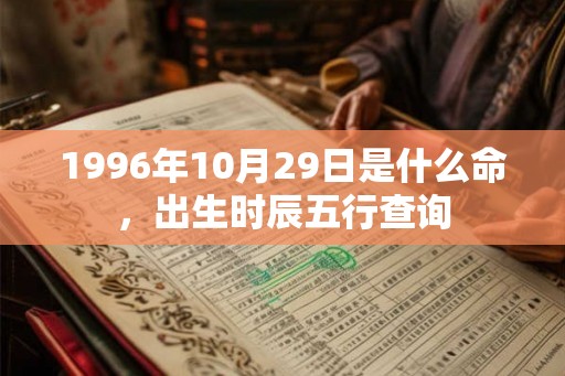 1996年10月29日是什么命，出生时辰五行查询