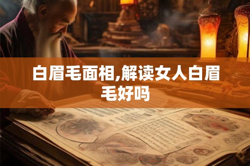白眉毛面相,解读女人白眉毛好吗
