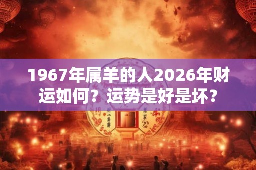 1967年属羊的人2026年财运如何?运势是好是坏? 1967年属羊的人2026年财运如何?运势是好是坏?