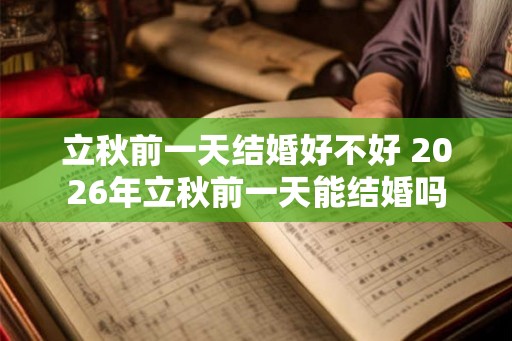 立秋前一天结婚好不好 2026年立秋前一天能结婚吗