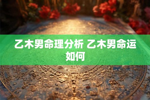 乙木男命理分析 乙木男命运如何