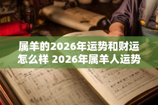 属羊的2026年运势和财运怎么样 2026年属羊人运势解析