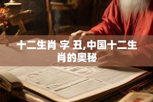 十二生肖 字 丑,中国十二生肖的奥秘