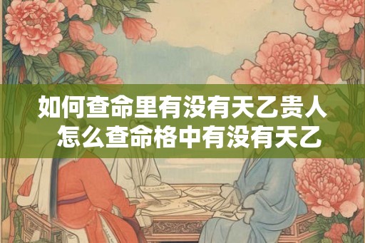 如何查命里有没有天乙贵人  怎么查命格中有没有天乙贵人