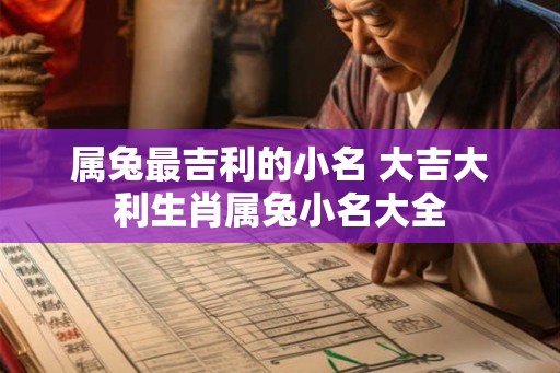 属兔最吉利的小名 大吉大利生肖属兔小名大全