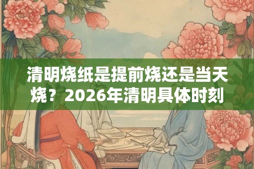 清明烧纸是提前烧还是当天烧?2026年清明具体时刻 清明烧纸是提前烧还是当天烧?2026年清明具体时刻