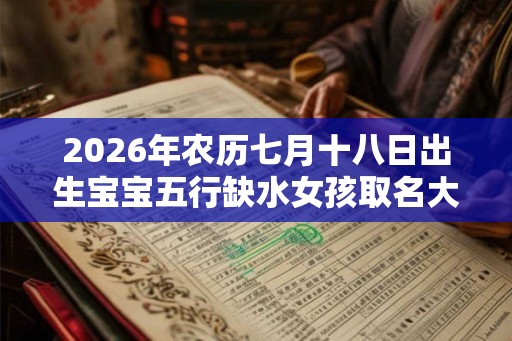 2026年农历七月十八日出生宝宝五行缺水女孩取名大全