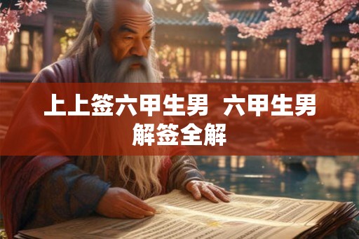 上上签六甲生男  六甲生男解签全解