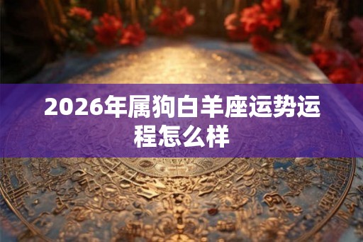 2026年属狗白羊座运势运程怎么样
