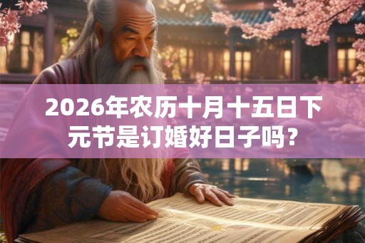 2026年农历十月十五日下元节是订婚好日子吗？