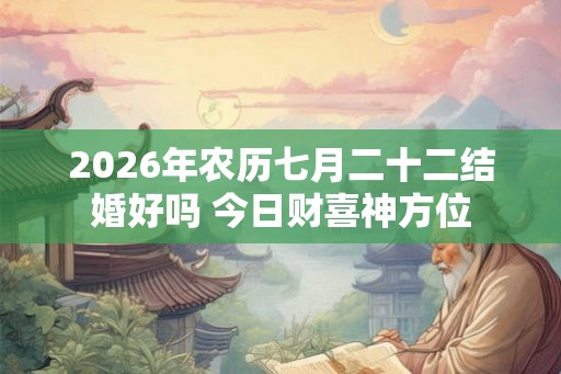 2026年农历七月二十二结婚好吗 今日财喜神方位