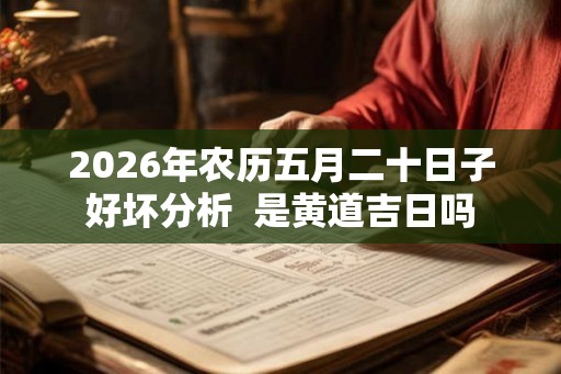 2026年农历五月二十日子好坏分析  是黄道吉日吗