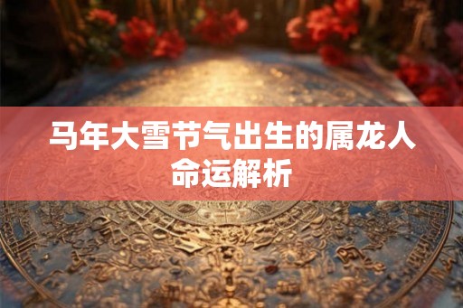 马年大雪节气出生的属龙人命运解析