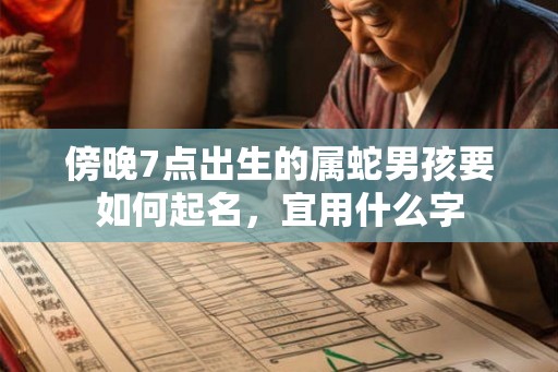 傍晚7点出生的属蛇男孩要如何起名，宜用什么字