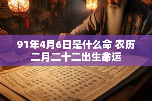 91年4月6日是什么命 农历二月二十二出生命运