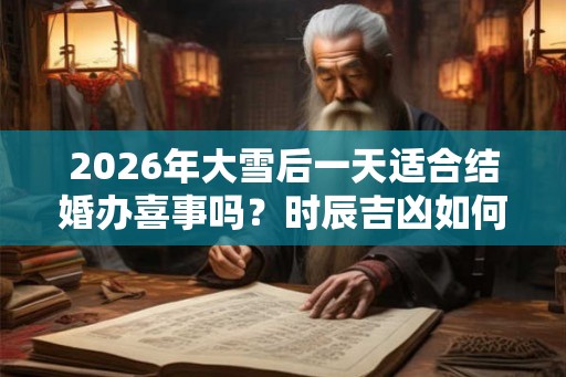 2026年大雪后一天适合结婚办喜事吗？时辰吉凶如何？