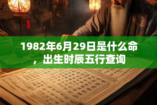 1982年6月29日是什么命，出生时辰五行查询