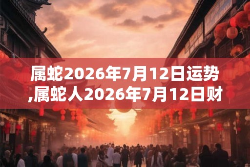 属蛇2026年7月12日运势,属蛇人2026年7月12日财运,生肖蛇2026年7月12日运势