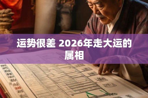 运势很差 2026年走大运的属相
