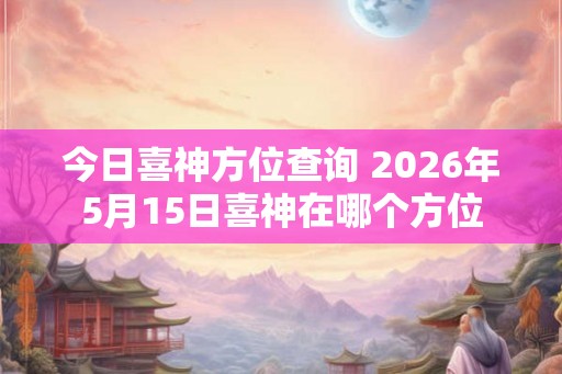 今日喜神方位查询 2026年5月15日喜神在哪个方位