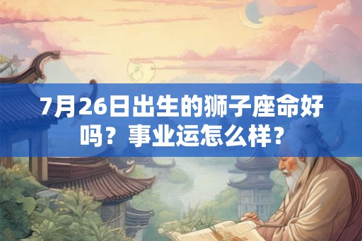 7月26日出生的狮子座命好吗？事业运怎么样？