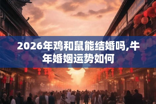 2026年鸡和鼠能结婚吗,牛年婚姻运势如何