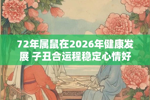 72年属鼠在2026年健康发展 子丑合运程稳定心情好