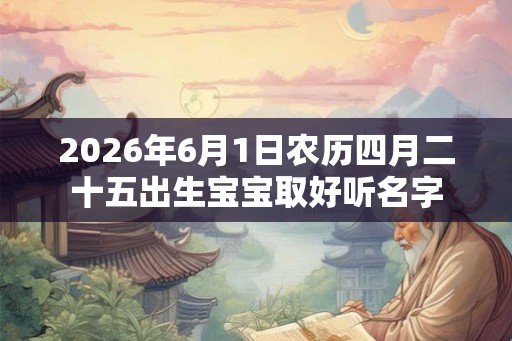 2026年6月1日农历四月二十五出生宝宝取好听名字
