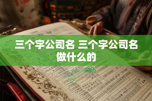 三个字公司名 三个字公司名做什么的