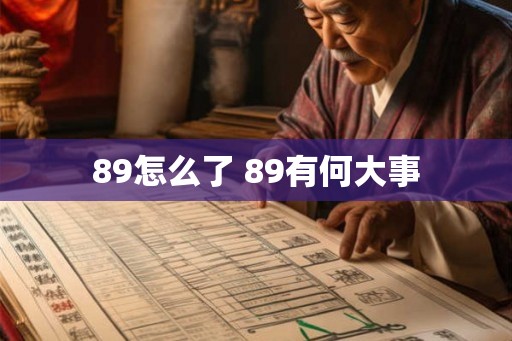 89怎么了 89有何大事