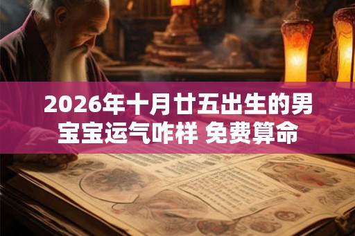 2026年十月廿五出生的男宝宝运气咋样 免费算命