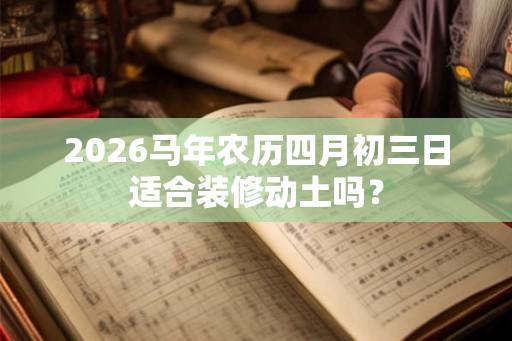 2026马年农历四月初三日适合装修动土吗？