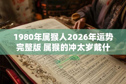1980年属猴人2026年运势完整版 属猴的冲太岁戴什么好 1980年属猴人2026年运势完整版 属猴的冲太岁戴什么好