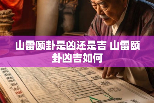 山雷颐卦是凶还是吉 山雷颐卦凶吉如何