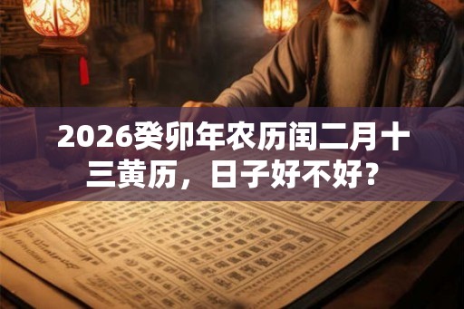 2026癸卯年农历闰二月十三黄历，日子好不好？